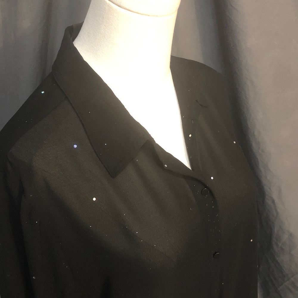 Chico's Black Travelers Collection Top Size Medium Large - Picture 3 of 14